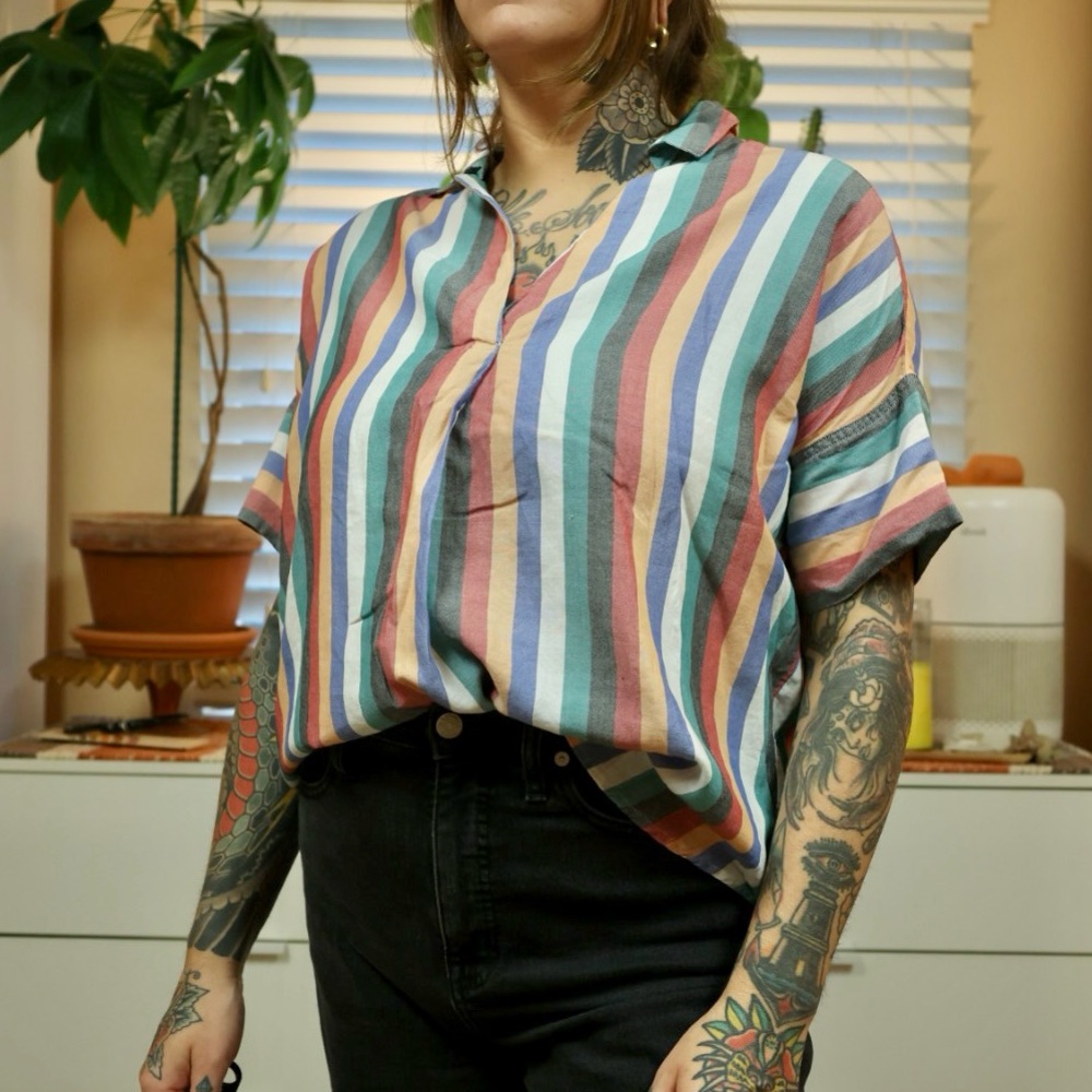 MADEWELL stripey boxy blouse